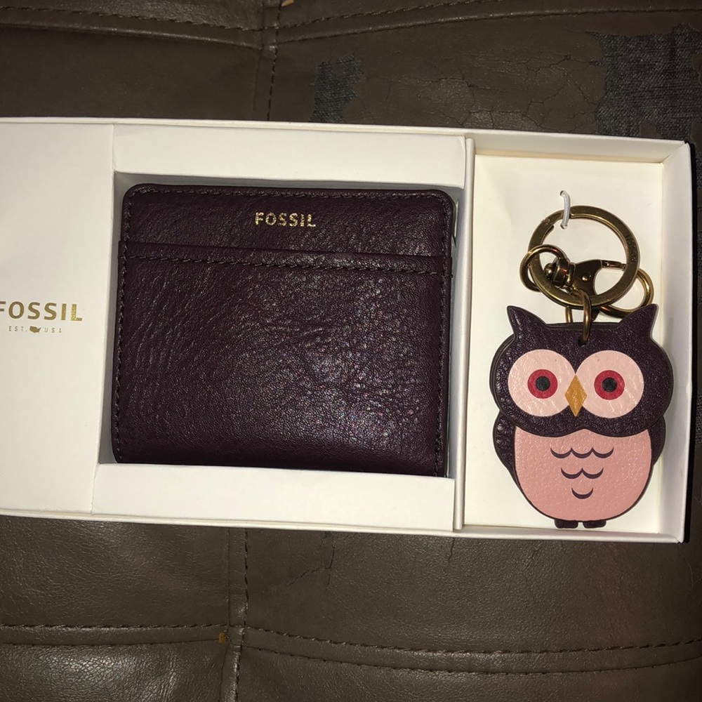 Fossil Tessa wallet and owl gift set